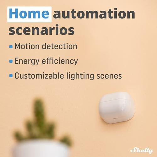 Home automation scenarios with motion detection, energy efficiency, customizable lighting.