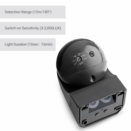 Motion sensor light with adjustable settings.